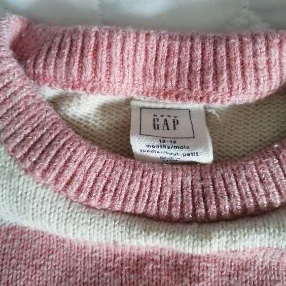 5/$20👶 baby gap sparkle striped sweater 12-18months - Picture 3 of 3